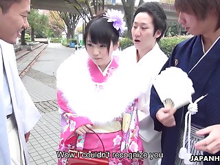 Japanese gangbang peel featuring geisha Tsuna Kimura
